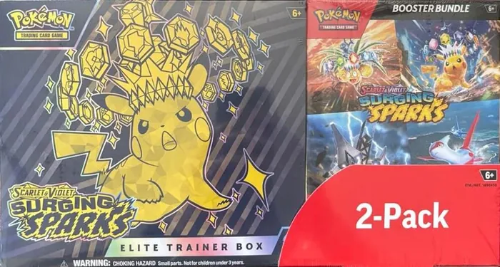 Surging Sparks ETB + Booster Bundle — Sealed 2-Pack